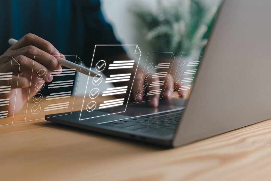 checklist-clipboard-task-management-online-survey-form-completion-corporate-business-technology-includes-document-management-system-dms-process-automation-efficiently-manage-files